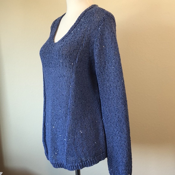 Chico’s Periwinkle Blue Sparkly Sweater - Picture 4 of 8